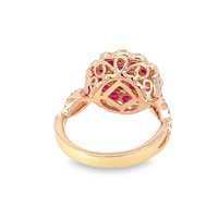 Vintage Inspired Rose Gold Ruby And Diamond Ring