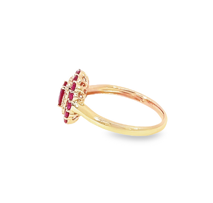 Rose Gold Ruby And Diamond Ring