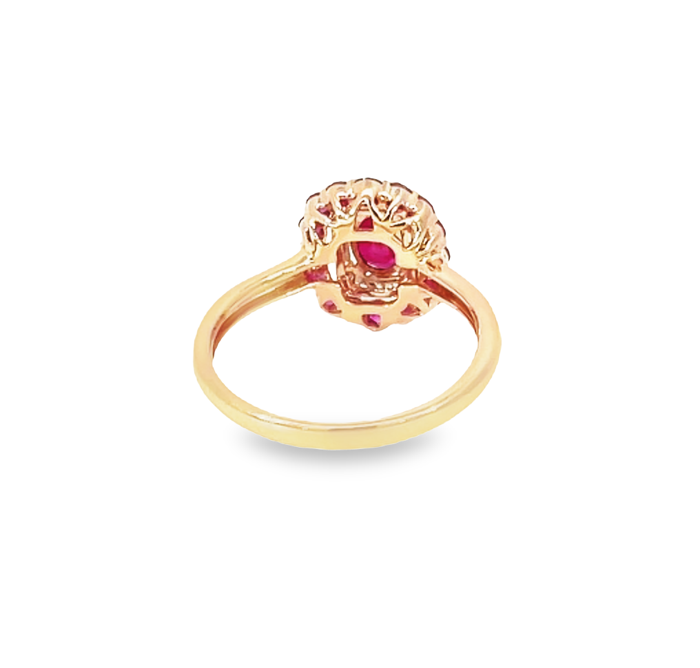 Rose Gold Ruby And Diamond Ring