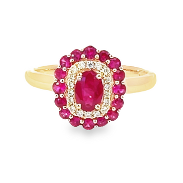 Rose Gold Ruby And Diamond Ring