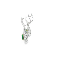 18KTT Dangle Emerald and Diamond Earrings