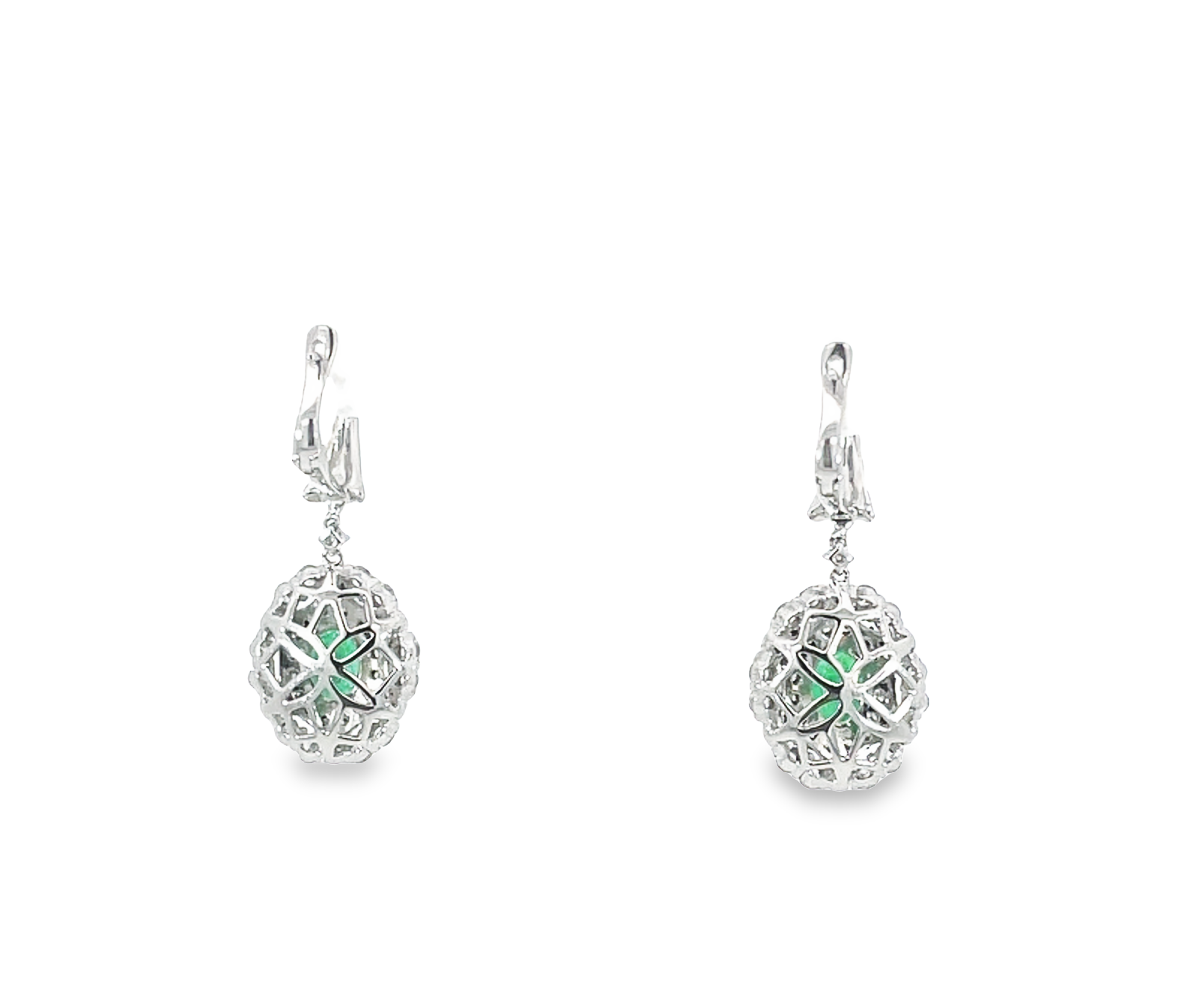 18KTT Dangle Emerald and Diamond Earrings