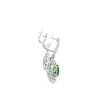 18KTT Dangle Emerald and Diamond Earrings
