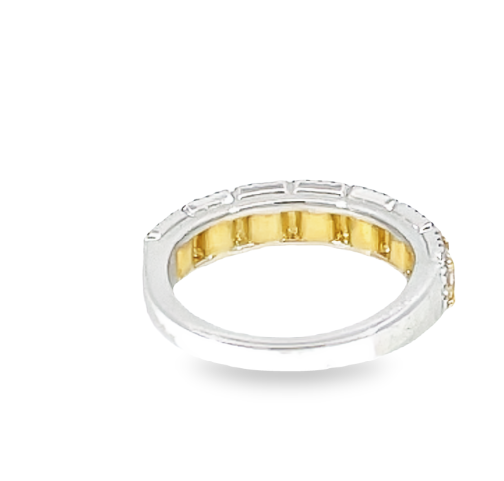 Yellow And White Diamond Halo Style Band