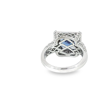Halo Tanzanite And Diamond Ring