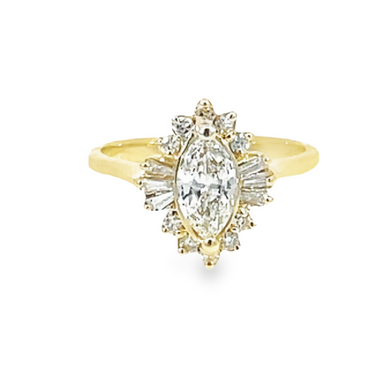 Vintage Style Marquise Engagement Ring