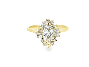 Vintage Style Marquise Engagement Ring