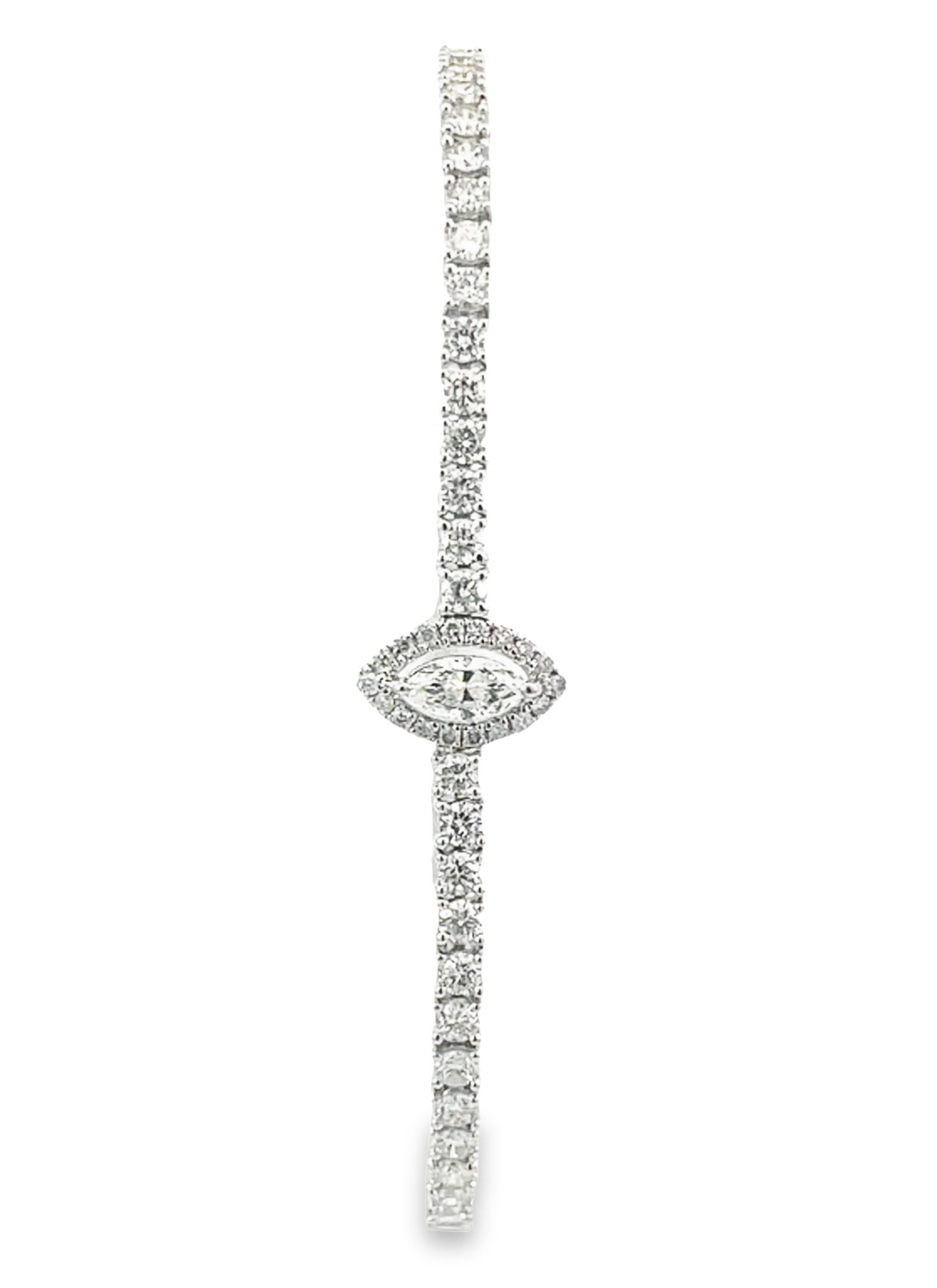 18KW 4.11CTW Marquise Diamond Halo Tennis Bracelet