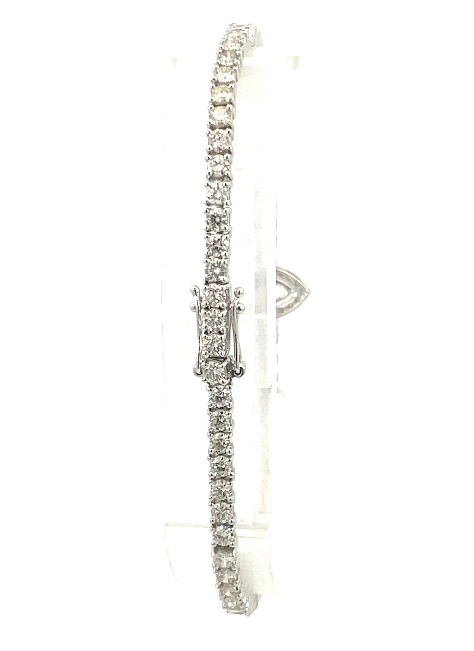 18KW 4.11CTW Marquise Diamond Halo Tennis Bracelet