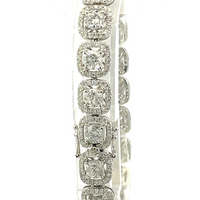 14KW 14.95CTW Diamond Halo Bracelet
