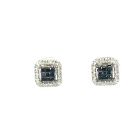 10K White Gold Black And White Diamond Earrings