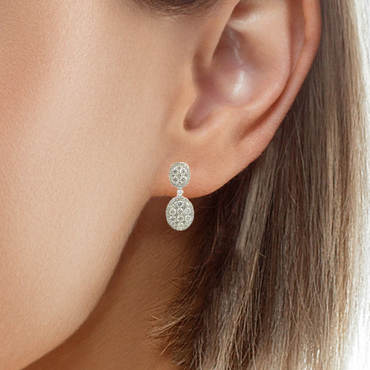 18K White Gold 2.74 CTW Diamond Dangle Earrings