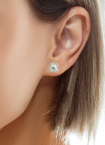18K White Gold 1.16 CTW Diamond Earring