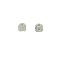 14K White Gold .46CTTW Diamond Earrings