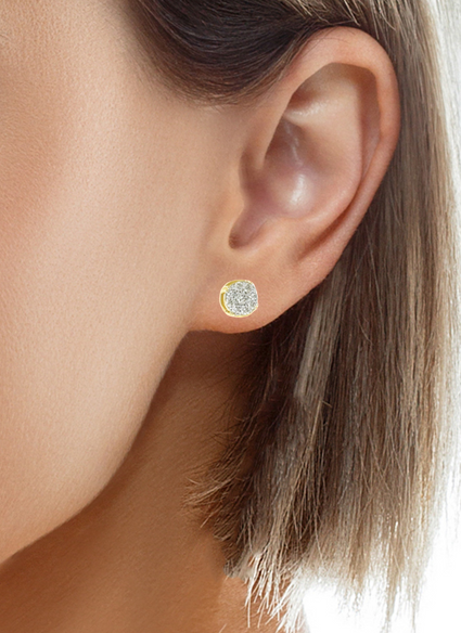14K Yellow Gold .75CTW Diamond Earrings