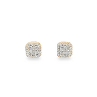 10K Rose Gold Mosaic Style Diamond Earrings