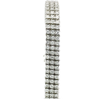 14K White Gold 8.70CTW Diamond 3 Row Tennis Bracelet