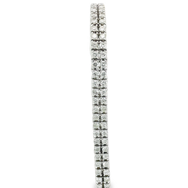Platinum  4.00 CTW Diamond 2 Row Bracelet