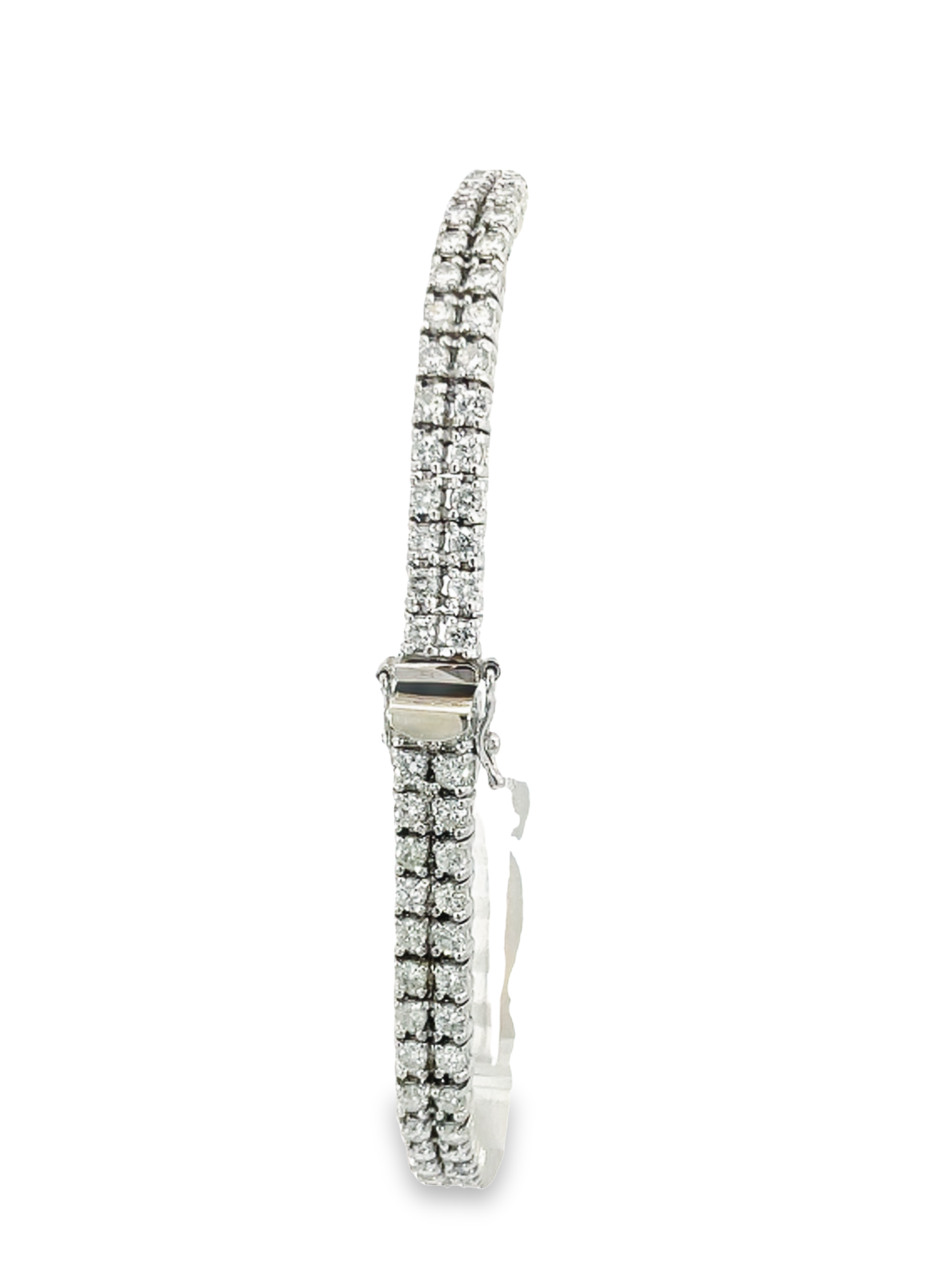 Platinum  4.00 CTW Diamond 2 Row Bracelet