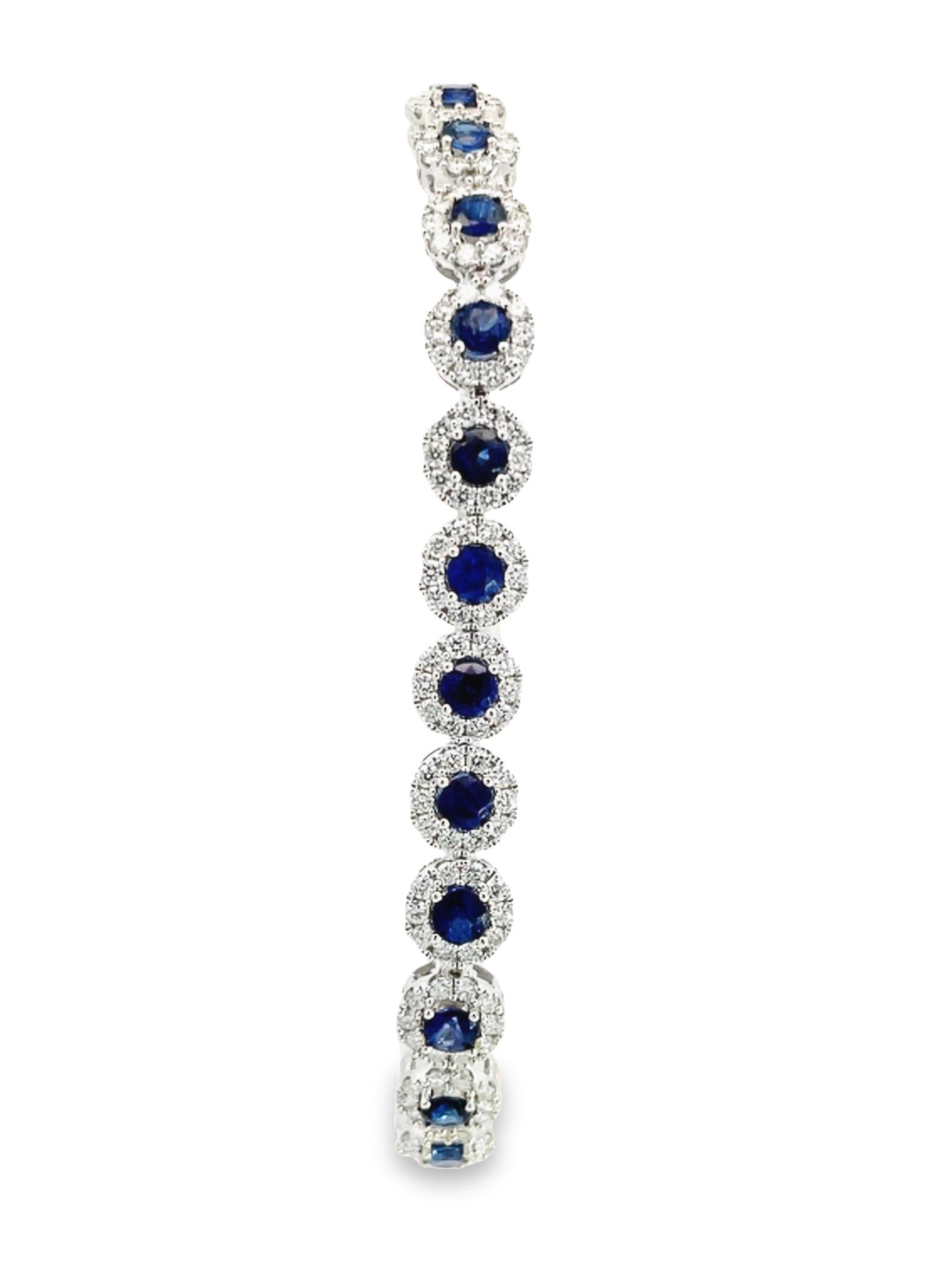 14K WG 3CTW Diamond 3/8CTW Sapphire 7 inch bracelet