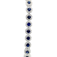 14K WG 3CTW Diamond 3/8CTW Sapphire 7 inch bracelet