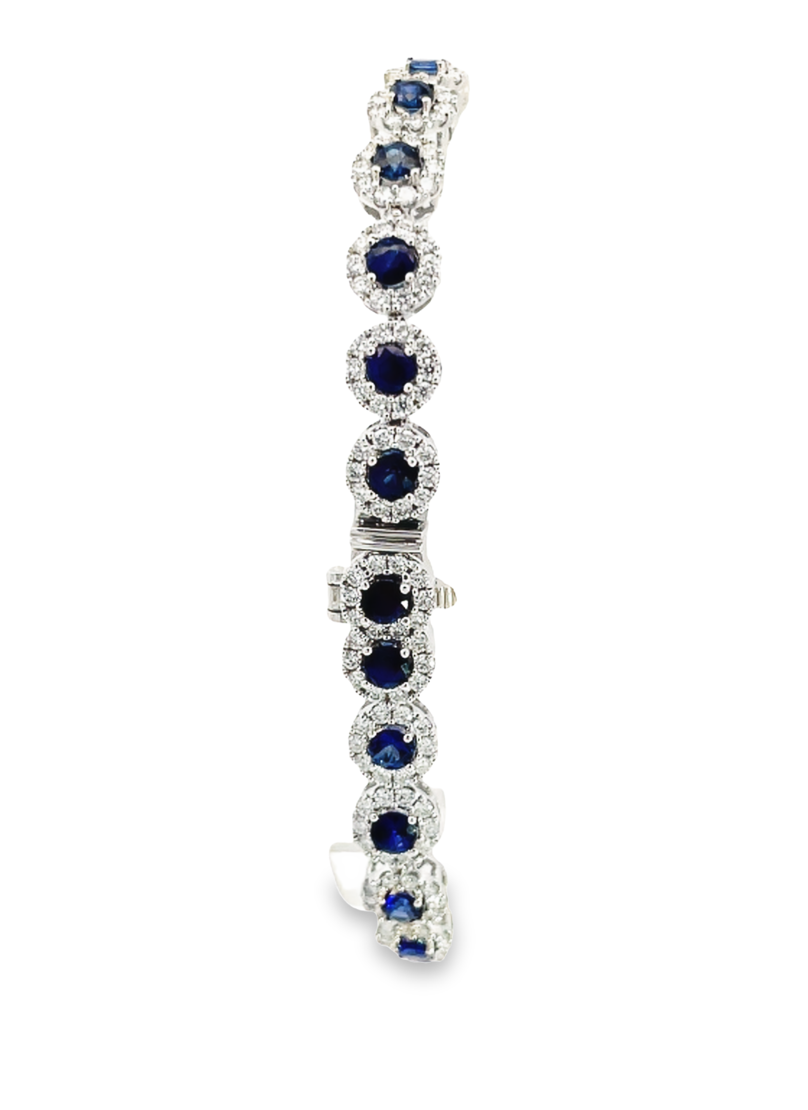 14K WG 3CTW Diamond 3/8CTW Sapphire 7 inch bracelet