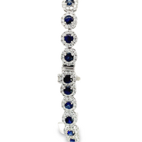 14K WG 3CTW Diamond 3/8CTW Sapphire 7 inch bracelet