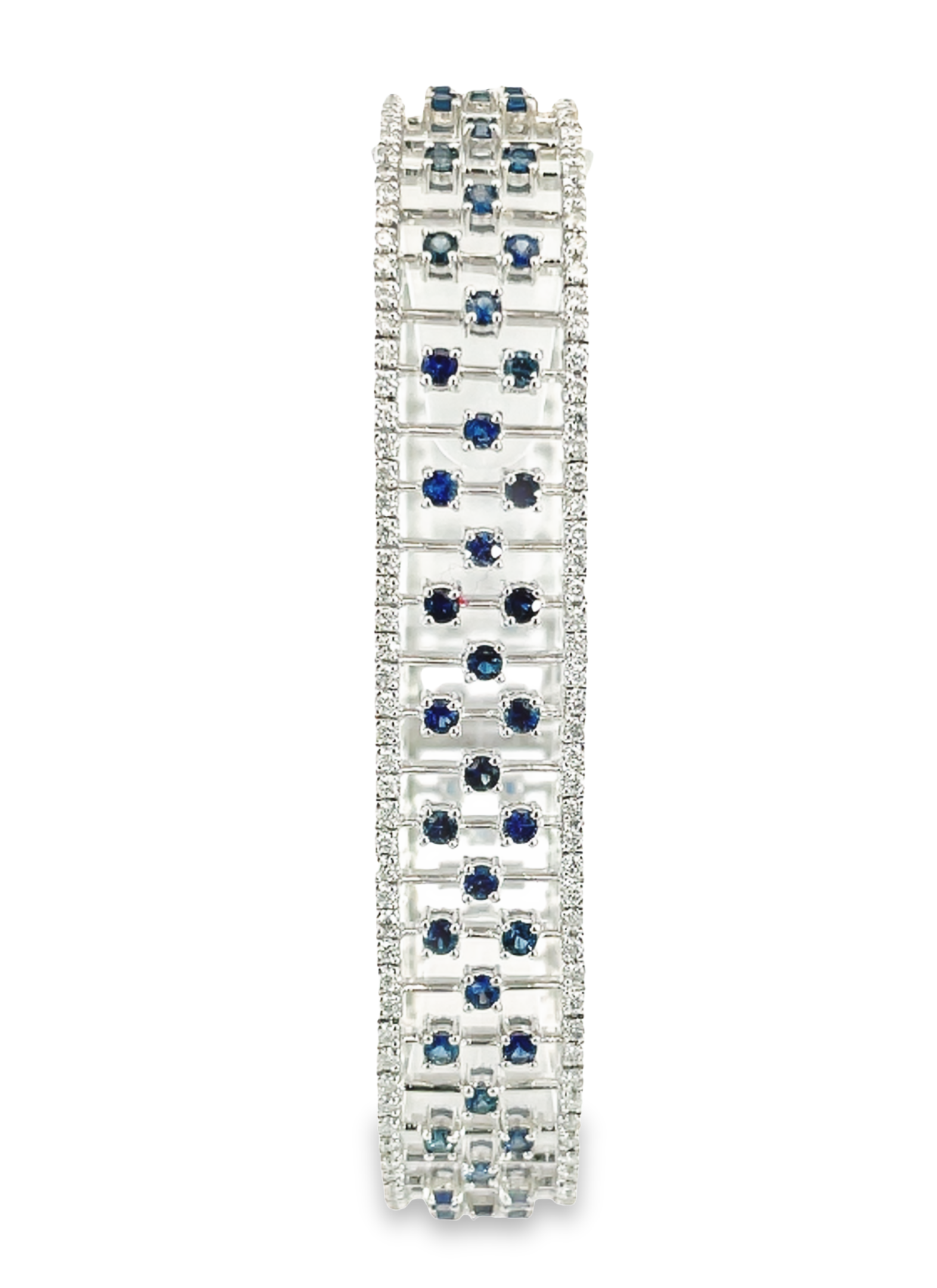 14K White Gold 4.37CTW  Sapphire and 2.14CTW Diamond Bracelet