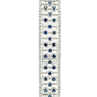14K White Gold 4.37CTW  Sapphire and 2.14CTW Diamond Bracelet