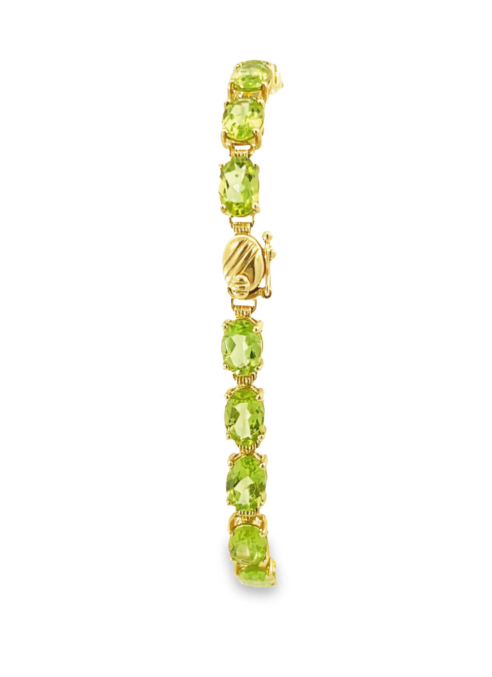 14K Yellow Gold 7 Inch Peridot Bracelet