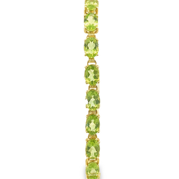 14K Yellow Gold 7 Inch Peridot Bracelet