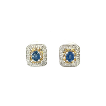 14K White Gold .14CTW Sapphire Earrings