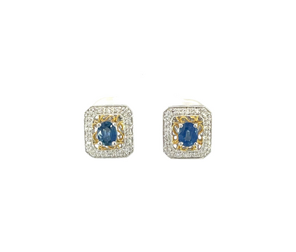 14K White Gold .14CTW Sapphire Earrings