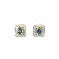 14K White Gold .14CTW Sapphire Earrings