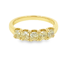 Custom Made 1.37ctw Yellow Cushion Cut Diamond Band