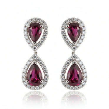 Ruby and Diamond Gold Earring