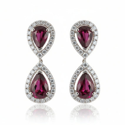 Ruby and Diamond Gold Earring