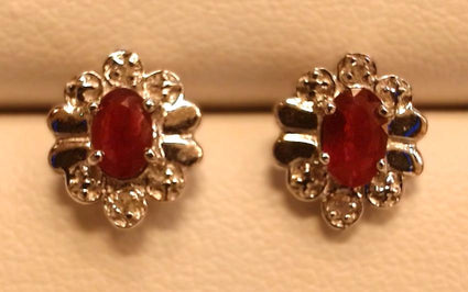 Ruby and Diamond accent earring