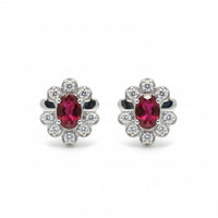 Ruby and Diamond accent earring