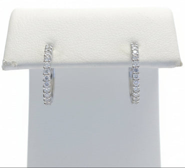 White Gold Diamond Huggie Hoop