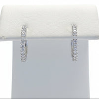 White Gold Diamond Huggie Hoop