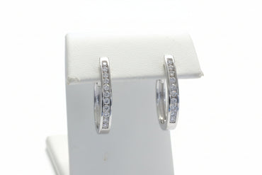 Channel Set Hoop Earrings