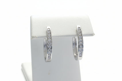 Channel Set Hoop Earrings