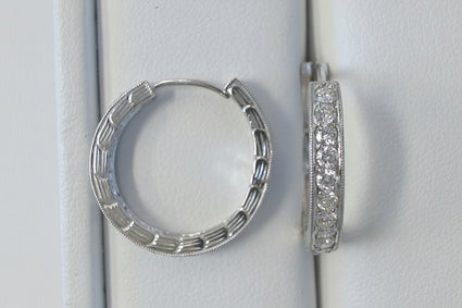 Filigree Diamond Hoop