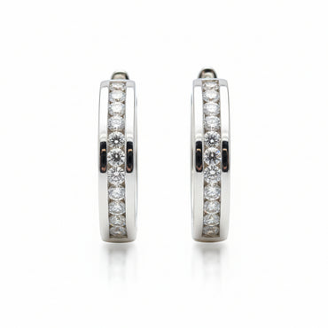 C-Hoop Diamond Earring
