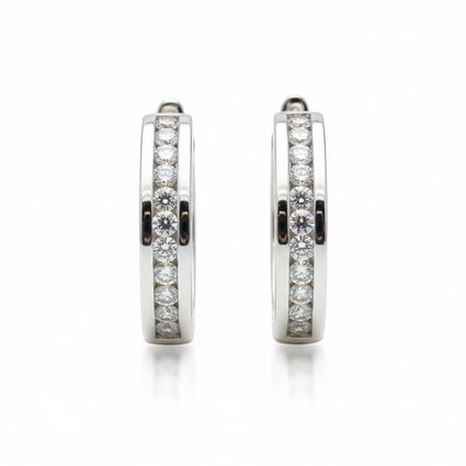 C-Hoop Diamond Earring