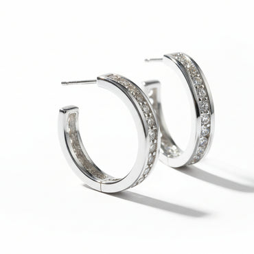 C-Hoop Diamond Earring