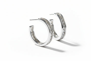 C-Hoop Diamond Earring