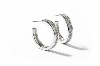 C-Hoop Diamond Earring