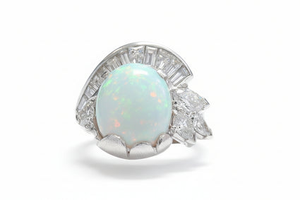 opal and diamond ring